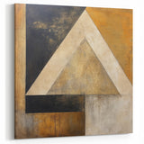 Geometric Abstract Line Art in Gold and Black - Modern Strokes Canvas