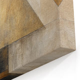 Geometric Abstract Line Art in Gold and Black - Modern Strokes Canvas