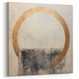 Minimalist Gold Circle Abstract Art - Textured Strokes Canvas Design