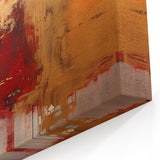 Abstract Brush Strokes Wall Art - Red Gold Dramatic Modern Design