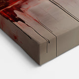 Abstract Brush Strokes Wall Art - Red Gold Dramatic Modern Design