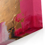 Vibrant Pink and Gold Abstract Art - Bold Brush Strokes Wall Décor