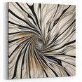 Hypnotic Spiral Abstract Line Art - Black White Beige Modern Design