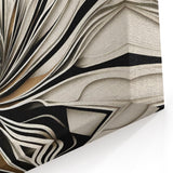 Hypnotic Spiral Abstract Line Art - Black White Beige Modern Design