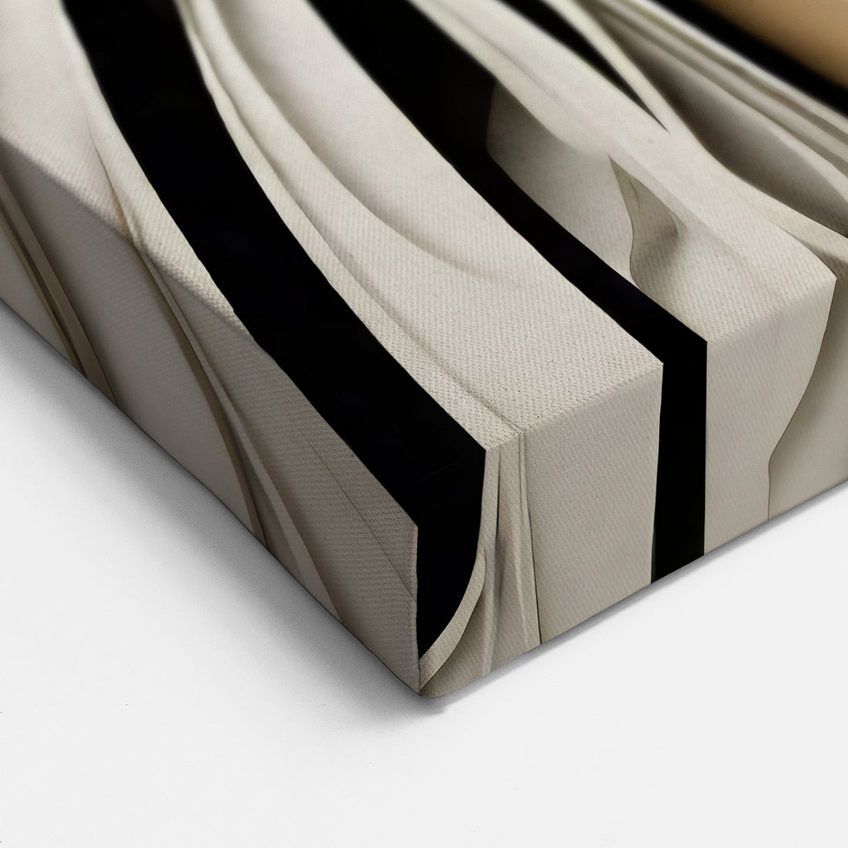 Hypnotic Spiral Abstract Line Art - Black White Beige Modern Design