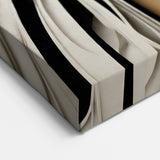 Hypnotic Spiral Abstract Line Art - Black White Beige Modern Design