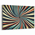 Retro Spiral Abstract Art - Navy Blue Red Teal Dynamic Wall Décor