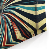 Retro Spiral Abstract Art - Navy Blue Red Teal Dynamic Wall Décor