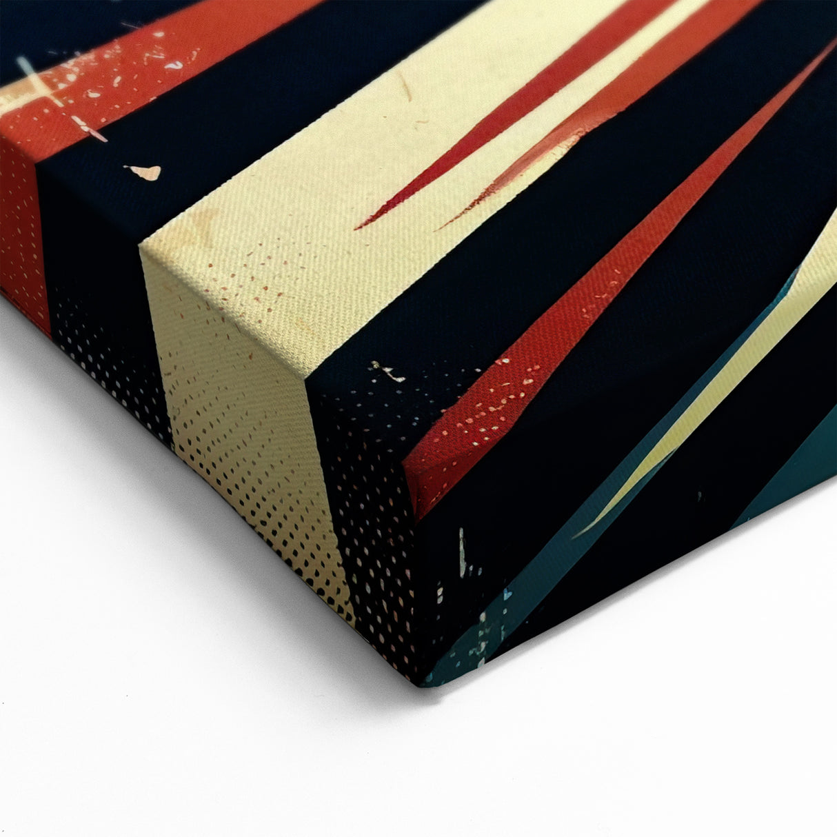 Retro Spiral Abstract Art - Navy Blue Red Teal Dynamic Wall Décor