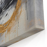Golden Circle Abstract Art - Black White Gray Modern Wall Décor