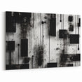 Black and White Abstract Drip Art - Modern Urban Geometric Design