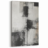 Monochrome Abstract Line Art - Black, White, and Gray Minimalist Design