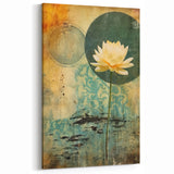 Abstract Floral Art - Modern Lotus Blossom in Serene Tones Canvas Print