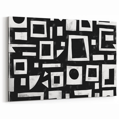 Bold Black and White Geometric Art - Modern Abstract Pattern Design