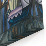 Modern Wall Art - Urban Vintage Scene with Abstract Figures Print