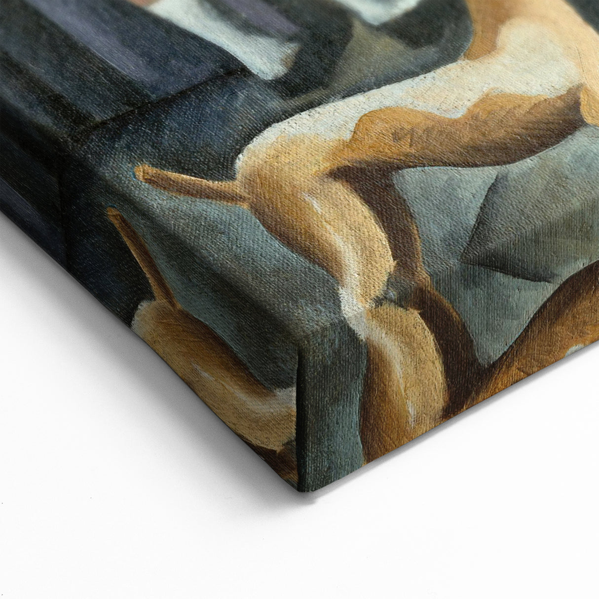 Modern Wall Art - Urban Vintage Scene with Abstract Figures Print