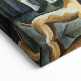 Modern Wall Art - Urban Vintage Scene with Abstract Figures Print
