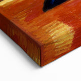 Modern Wall Art – Radiant Abstract Landscape in Bold Blues and Oranges