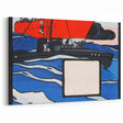 Modern Wall Art – Bold Naval Scene with Vibrant Blue and Red Accents