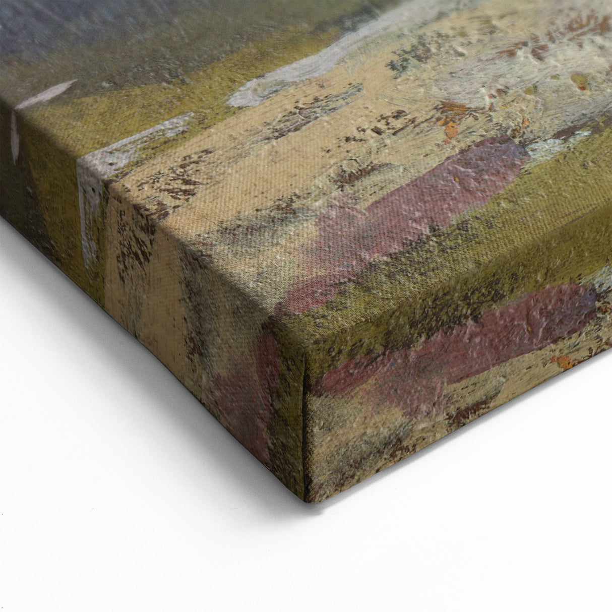 Modern Landscape Art – Tranquil Summer Scenery with Soft Greens and Blues