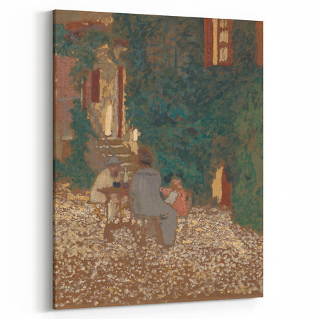 Modern Wall Art – Rustic Garden Gathering in Warm Earthy Tones