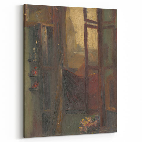 Rustic Modern Wall Art – Atmospheric Window Scene with Warm Tones