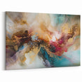 Mystical Abstract Swirl Art - Teal, Gold, and Burgundy Dreamy Design