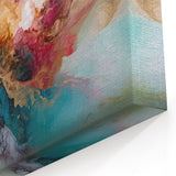 Mystical Abstract Swirl Art - Teal, Gold, and Burgundy Dreamy Design