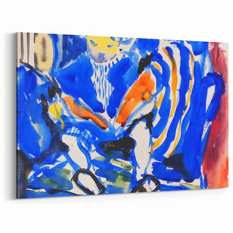 Vibrant Modern Wall Art – Colorful Abstract Painting of Child Reading