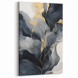 Elegant Black and Gold Abstract Strokes - Modern Wall Art Decor
