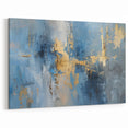 Abstract Blue and Gold Strokes - Contemporary Wall Art Canvas Decor