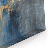 Abstract Blue and Gold Strokes - Contemporary Wall Art Canvas Decor