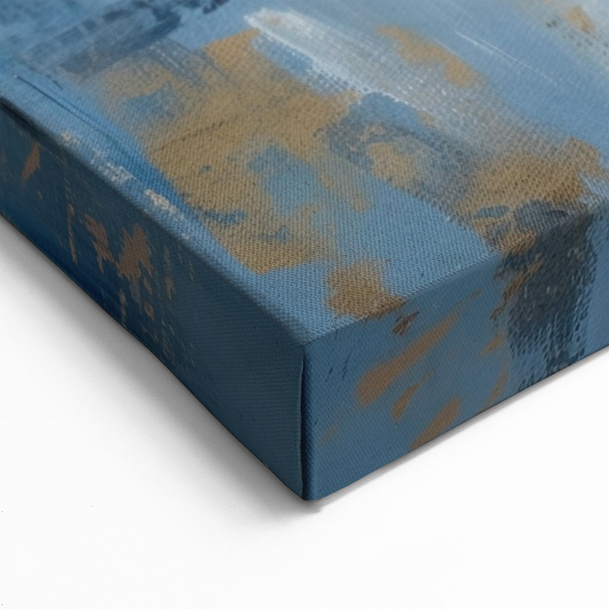 Abstract Blue and Gold Strokes - Contemporary Wall Art Canvas Decor