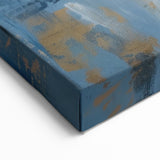 Abstract Blue and Gold Strokes - Contemporary Wall Art Canvas Decor