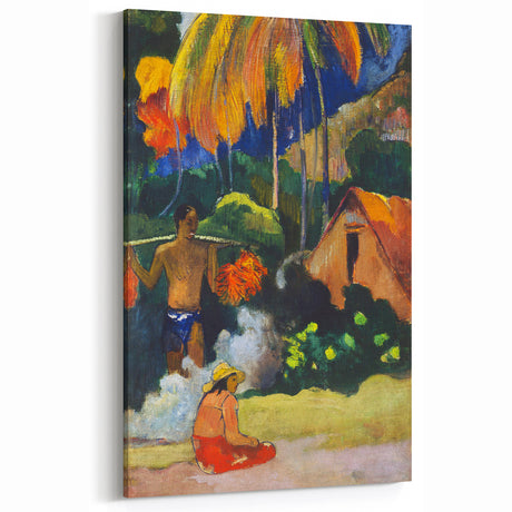 Tropical Tranquility: Modern Wall Art Inspired by Gauguin's Tahiti Scene