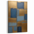 Abstract Blue and Gold Geometric Strokes - Modern Wall Art Decor