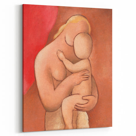 Mother and Child: Vintage Modern Wall Art by Mikuláš Galanda
