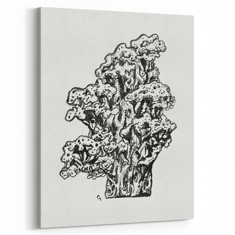 Abstract Coral Ink Drawing: Modern Black and White Wall Art by Leo Gestel