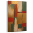 Abstract Gold, Red, and Green Blocks - Modern Geometric Wall Art
