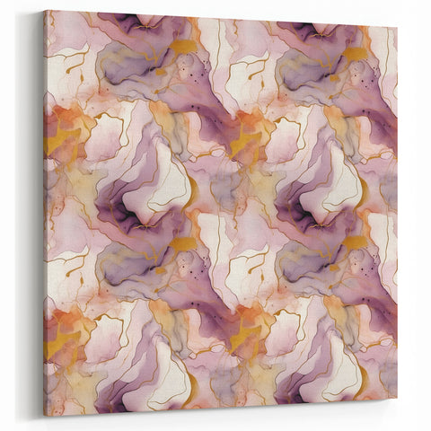 Abstract Purple and Gold Strokes - Modern Wall Art for Home Decor