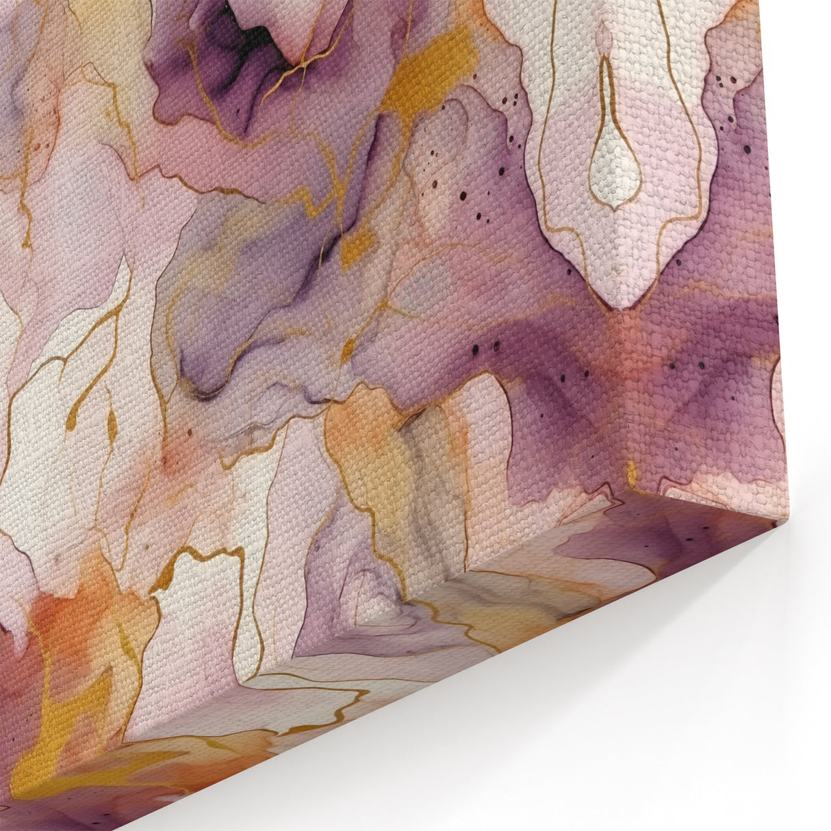 Abstract Purple and Gold Strokes - Modern Wall Art for Home Decor