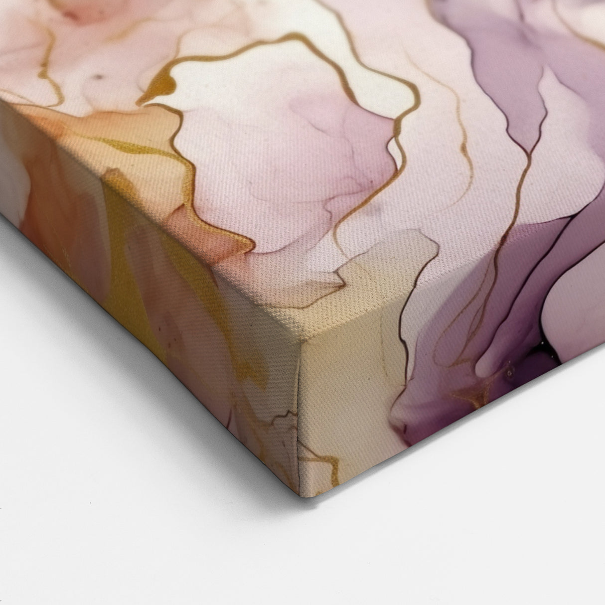 Abstract Purple and Gold Strokes - Modern Wall Art for Home Decor