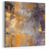 Abstract Gold and Purple Strokes - Elegant Modern Wall Art Decor
