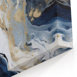 Black, White, and Gold Abstract Swirl Art - Modern Wall Decor