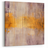 Abstract Gold and Lavender Drip Art - Modern Elegant Wall Decor
