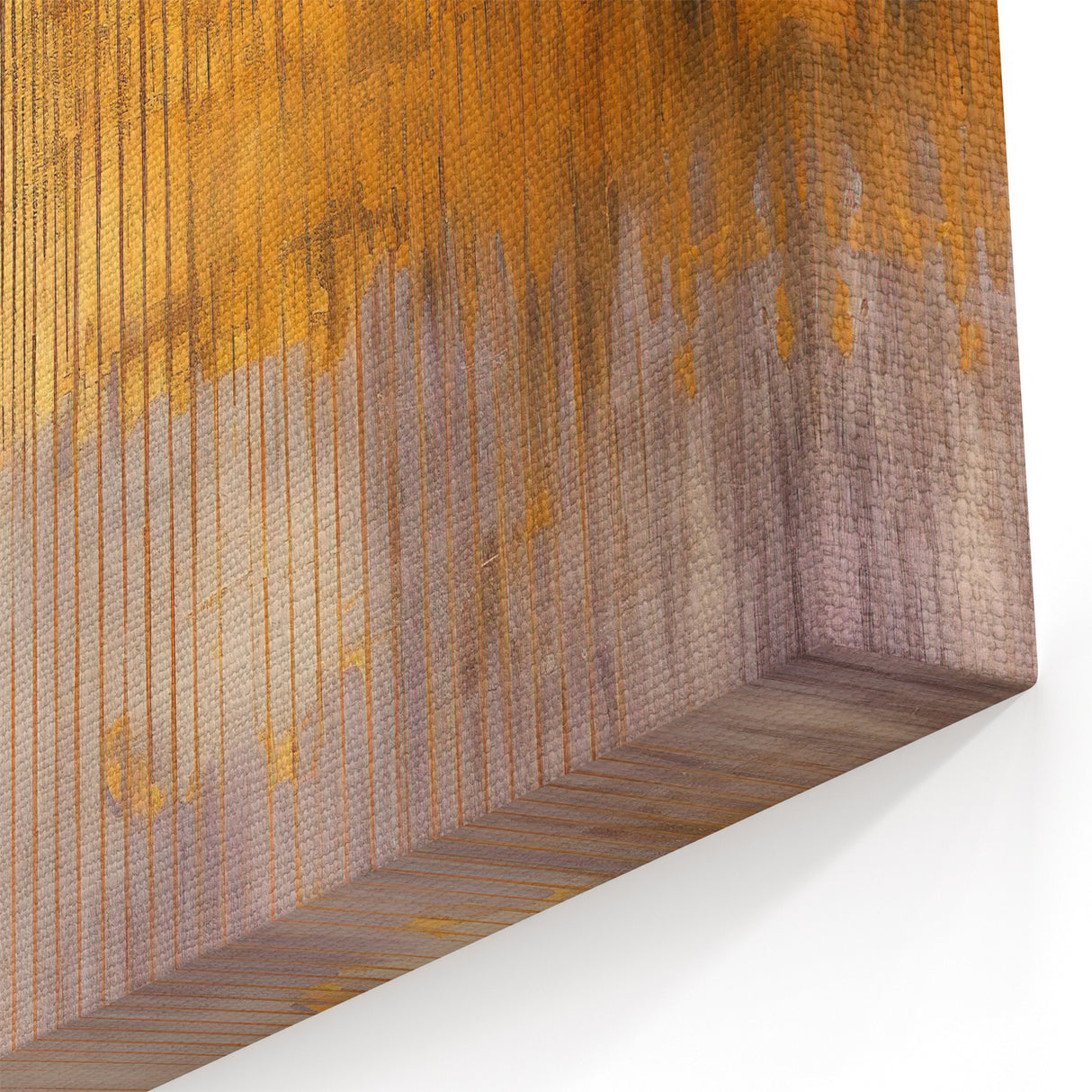 Abstract Gold and Lavender Drip Art - Modern Elegant Wall Decor