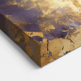 Abstract Brush Strokes - Gray, Gold, and Purple Metallic Canvas Art
