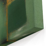 Geometric Line Art - Green, Gold, and White Abstract Canvas Design