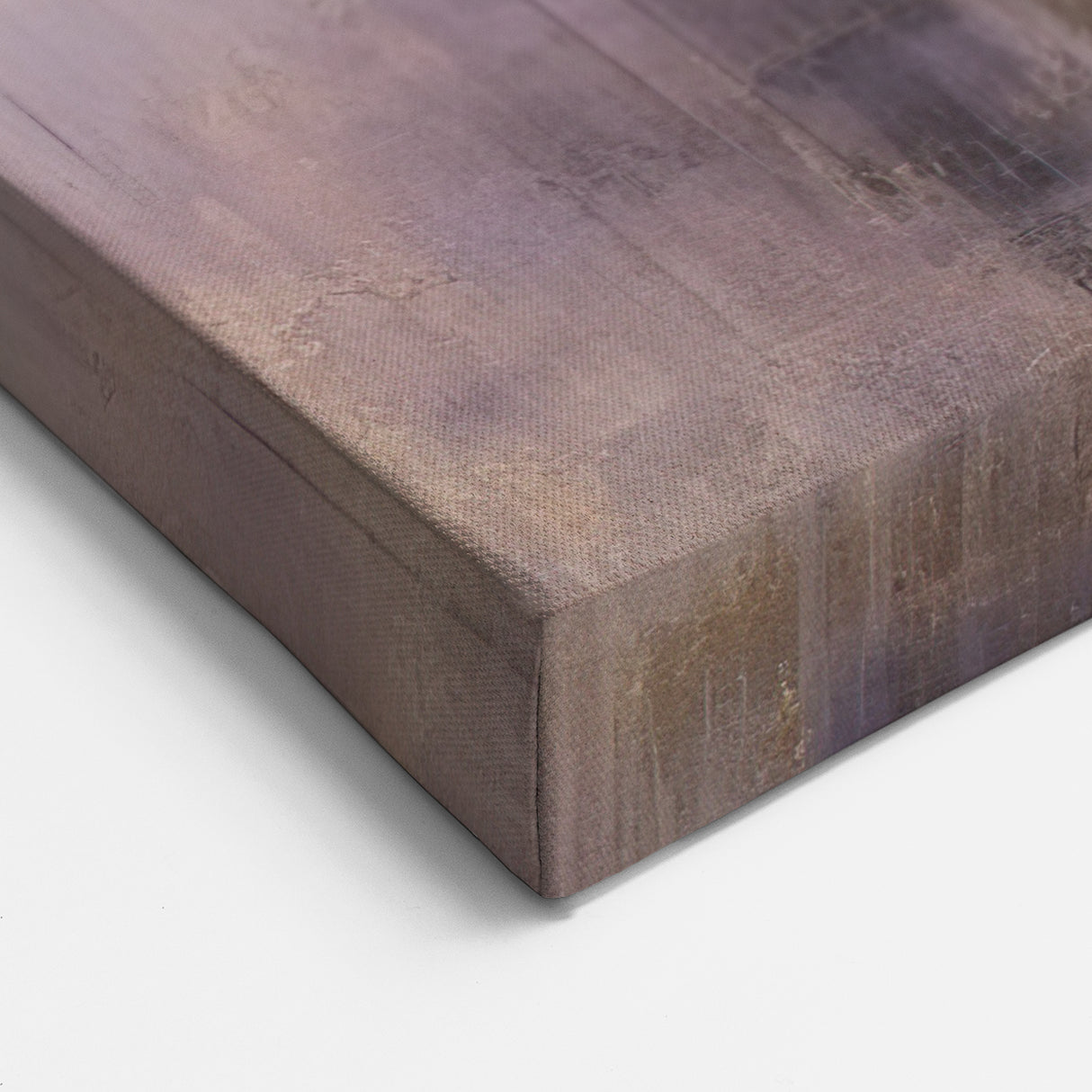 Modern Brush Strokes - Abstract Purple, Gold, and Beige Canvas Art