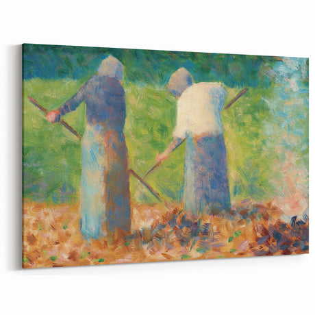 Impressionist Farm Life Wall Art - Seurat Inspired Haymakers Print